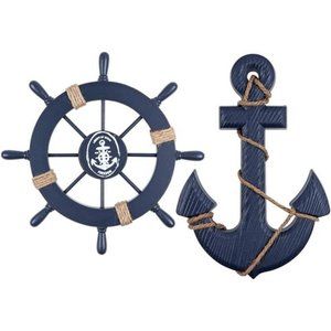 Wooden Ship Wheel, Ship Rudder Decor, Helm Wheel Wall Hanging Ornament